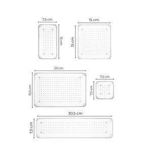 Set 8 organizatoare 992FRM1213, transparent, plastic