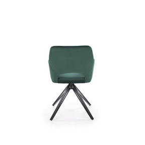 Scaun rotativ K535, verde inchis/negru, stofa catifelata/metal, 57x60x86 cm