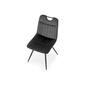 Scaun tapitat K521, negru, stofa catifelata, 46x58x83 cm