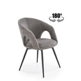 Scaun rotativ K550, gri/negru, stofa clasica/metal, 57x57x78 cm