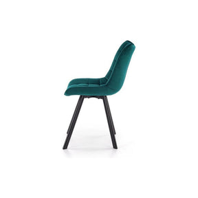 Scaun K332, turcoaz, stofa catifelata/otel, 46x61x84 cm