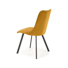 Scaun tapitat K450, galben, stofa catifelata, 44x58x85 cm
