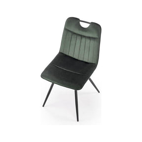 Scaun tapitat K521, verde/negru, stofa catifelata, 46x58x83 cm