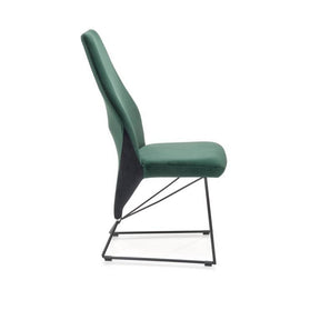 Scaun tapitat K485, verde inchis, stofa catifelata, 44x63x96 cm