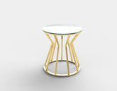 Masuta de cafea AFINA S, oglinda/auriu, sticla/metal, 45x50 cm