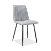 Scaun tapitat ALAN, gri/negru, stofa/metal, 40x45x88 cm