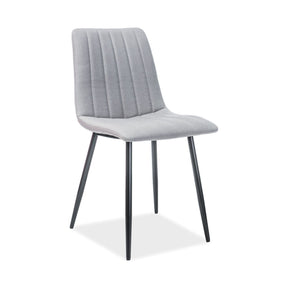 Scaun tapitat ALAN, gri/negru, stofa/metal, 40x45x88 cm