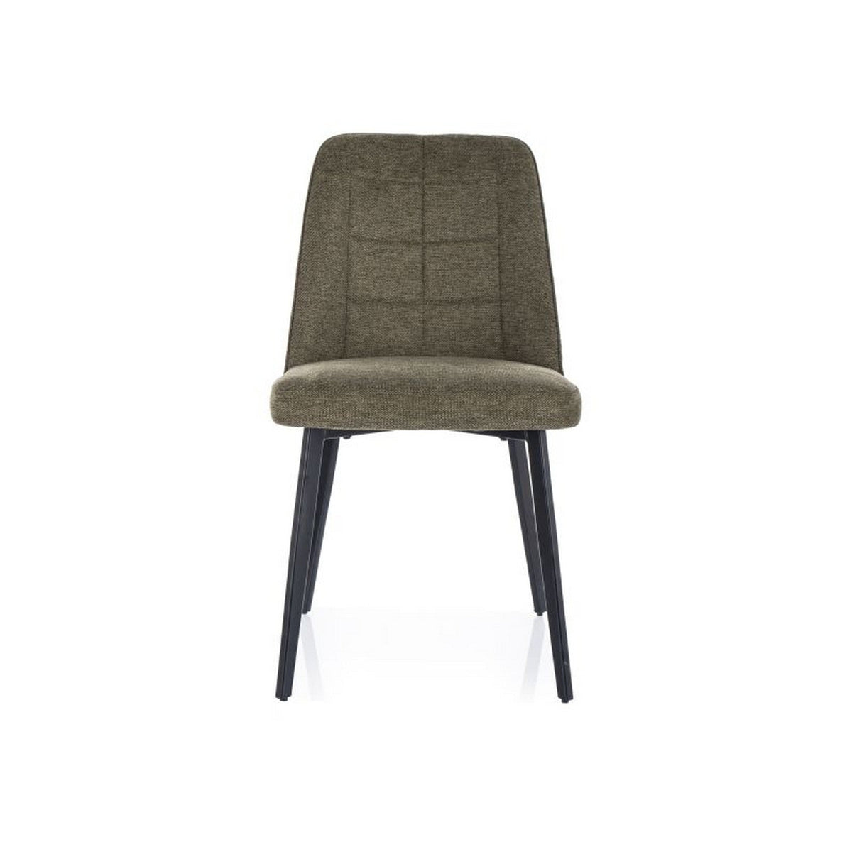 Scaun ALDO, verde olive/negru, stofa clasica - Brego 77/metal, 47x44x86 cm