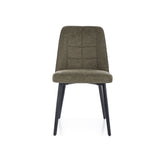 Scaun ALDO, verde olive/negru, stofa clasica - Brego 77/metal, 47x44x86 cm