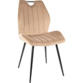 Scaun ARCO, stofa catifelata bej/negru, 51x43x91 cm