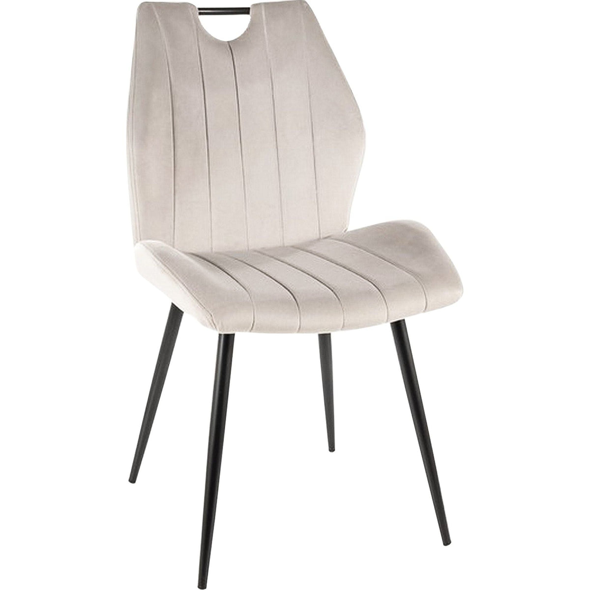 Scaun ARCO, stofa catifelata gri deschis/negru, 51x43x91 cm