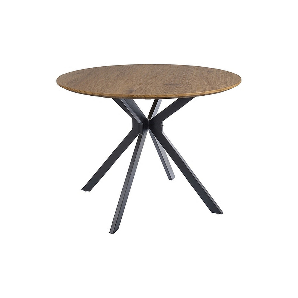 Masa ASTER, stejar/negru, furnir/metal, 100x100x76 cm