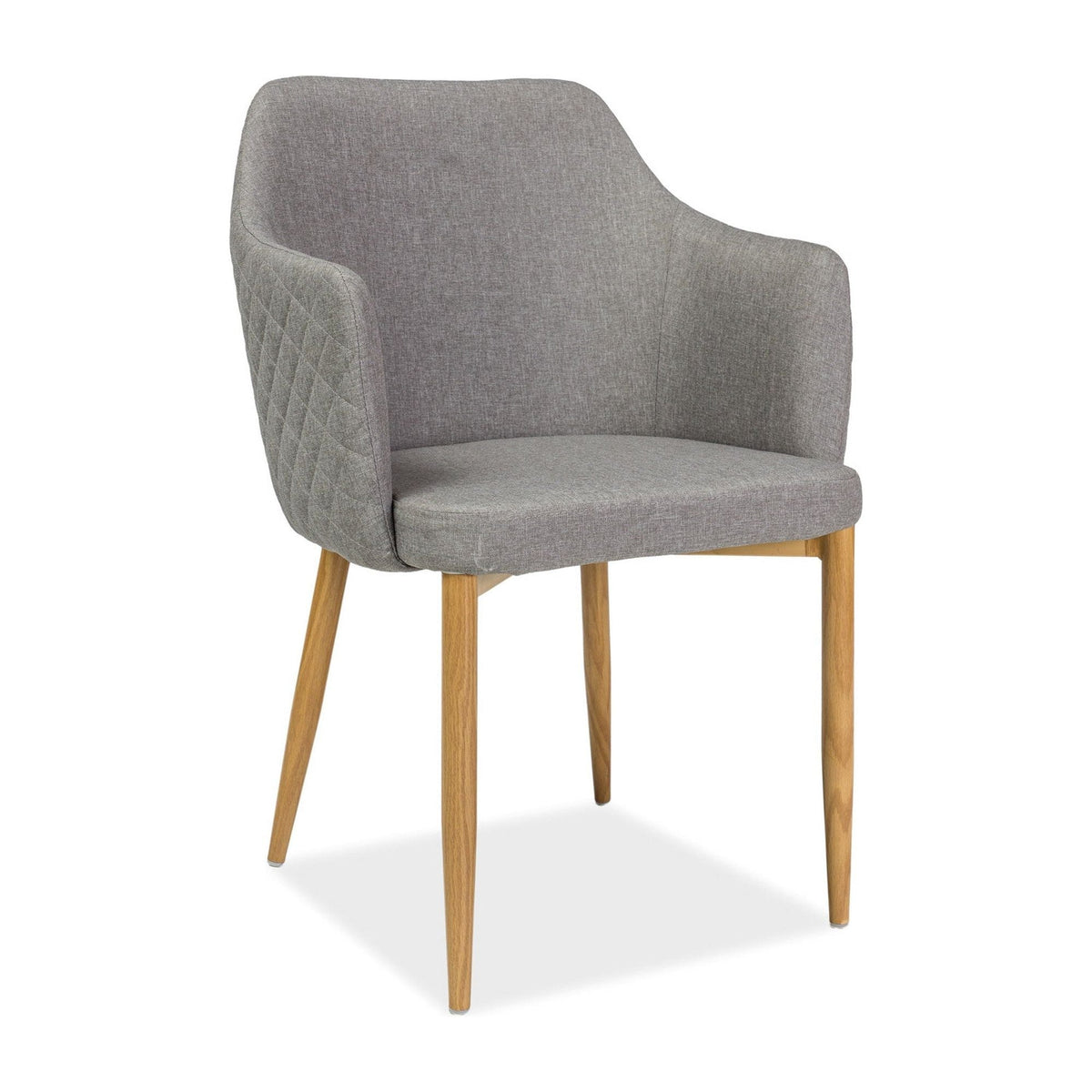 Scaun ASTOR, gri/stejar, stofa/metal, 46x46x84 cm