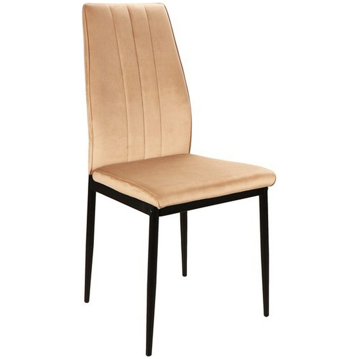 Scaun ATOM, stofa catifelata bej/negru mat, 44x39x93 cm