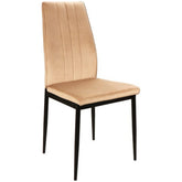 Scaun ATOM, stofa catifelata bej/negru mat, 44x39x93 cm