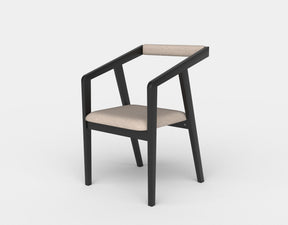 Scaun AZUL, negru/gri, lemn masiv/stofa catifelata, 50x53x79 cm