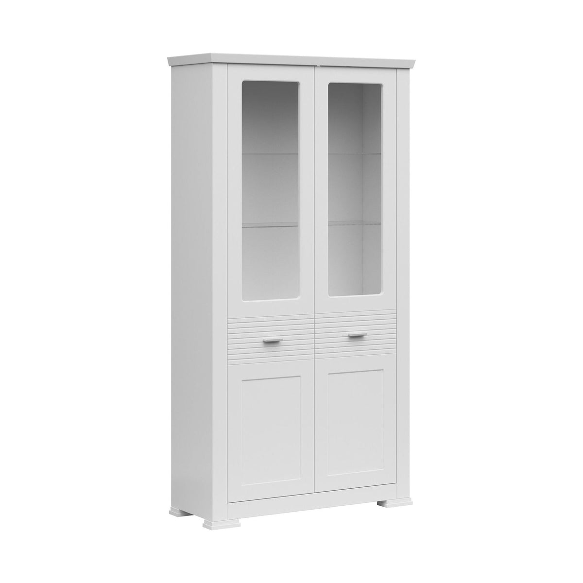 Vitrina AGNES, alb, PAL laminat/sticla, 105x40x200 cm