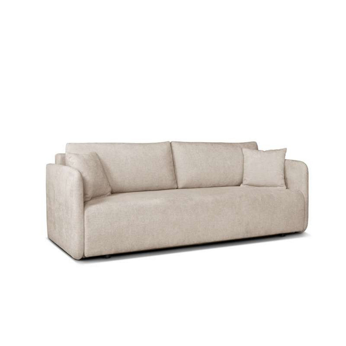 Canapea extensibila Allen, stofa catifelata crem - Monolith 02, 217x98x92 cm