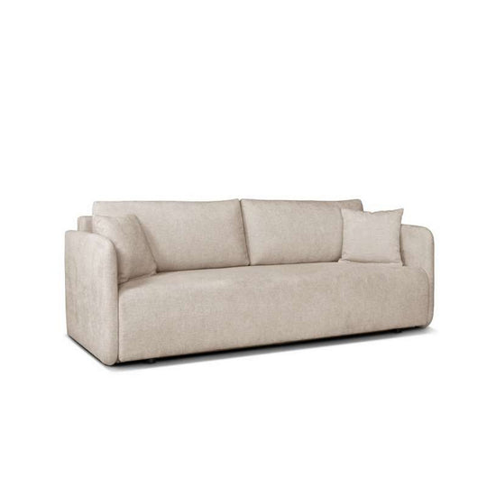 Canapea extensibila Allen, stofa catifelata crem - Monolith 02, 217x98x92 cm