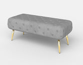 Bancuta ATHENA, gri/auriu, stofa catifelata, 100x45x40 cm