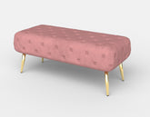 Bancuta ATHENA, roz/auriu, stofa catifelata, 100x45x40 cm