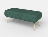 Bancuta ATHENA, verde/auriu, stofa catifelata, 100x45x40 cm