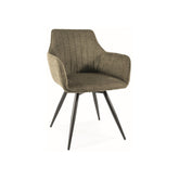 Scaun BALLO, verde olive/negru, stofa clasica/metal, 56x45x84 cm