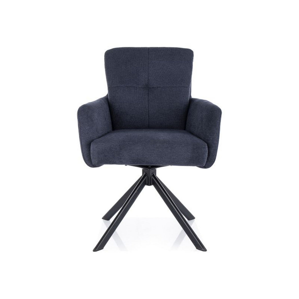 Scaun rotativ BASIL, albastru/negru, stofa clasica - Vardo 89/metal, 61x43x89 cm