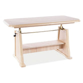 Masa BEATA, stejar sonoma, cadru din lemn masiv, extensibila, 130-170x67x60-77 cm