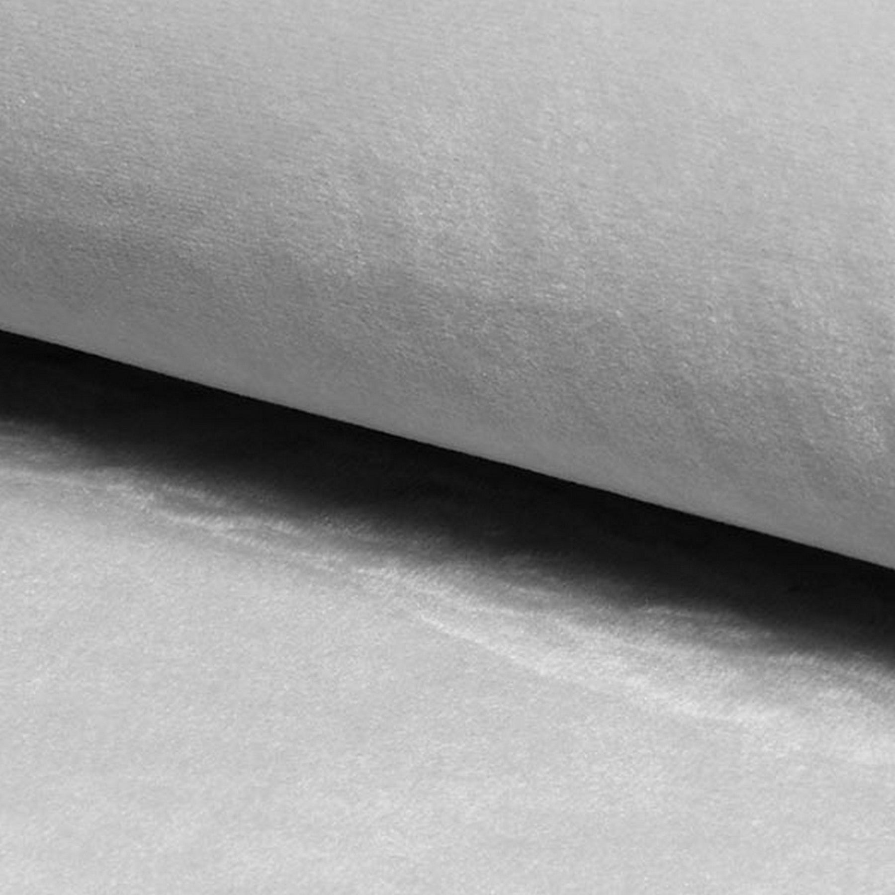 Taburet LORI, stofa catifelata gri deschis, 39x39x34 cm