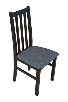 Scaun BOS 10, negru/gri inchis - Hygge 96, lemn de fag/stofa clasica, 43x40x94 cm