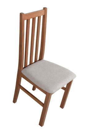 Scaun BOS 10, nuc deschis/bej - Zetta 291, lemn de fag/stofa catifelata, 43x40x94 cm