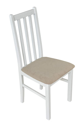 Scaun BOS 10, alb/bej - Zetta 291, lemn de fag/stofa catifelata, 43x40x94 cm
