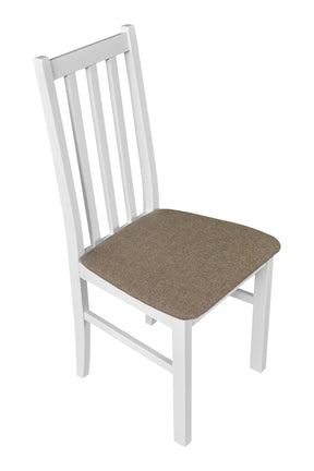 Scaun BOS 10, alb/gri - Inari 23, lemn de fag/stofa clasica, 43x40x94 cm