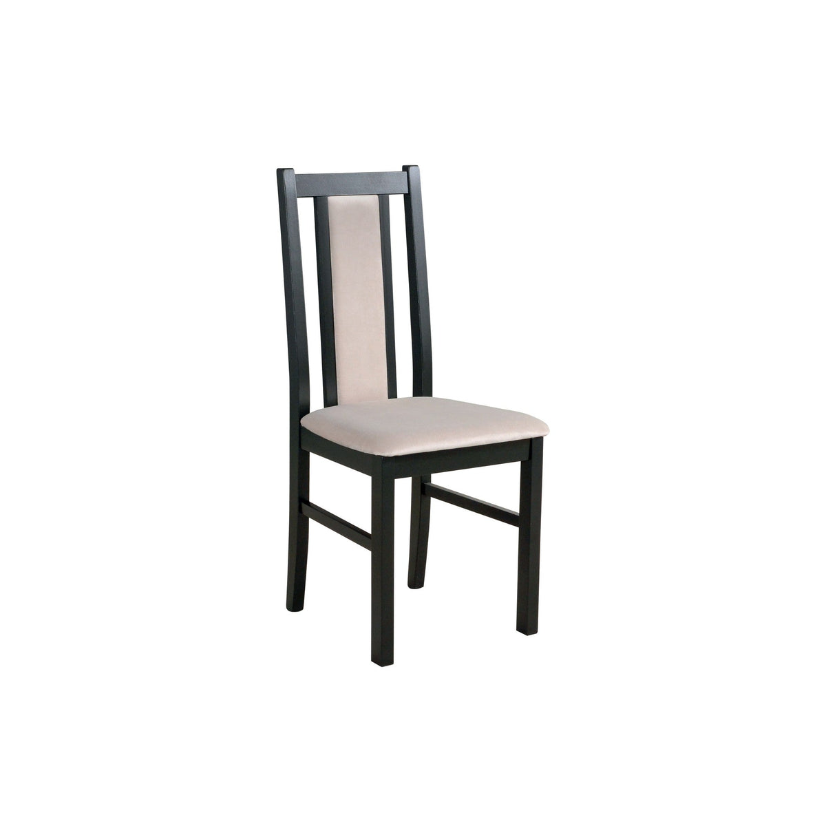 Scaun BOS 14, bej/negru, stofa clasica/lemn de fag, 43x40x94 cm