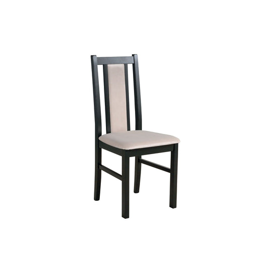 Scaun BOS 14, bej/negru, stofa clasica/lemn de fag, 43x40x94 cm