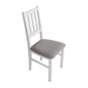 Scaun BOS 4, gri/alb, stofa catifelata/lemn de fag, 43x40x94 cm