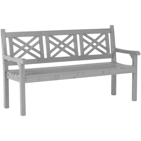 Bancă gradina FABLA, lemn, gri, 150x58x88 cm