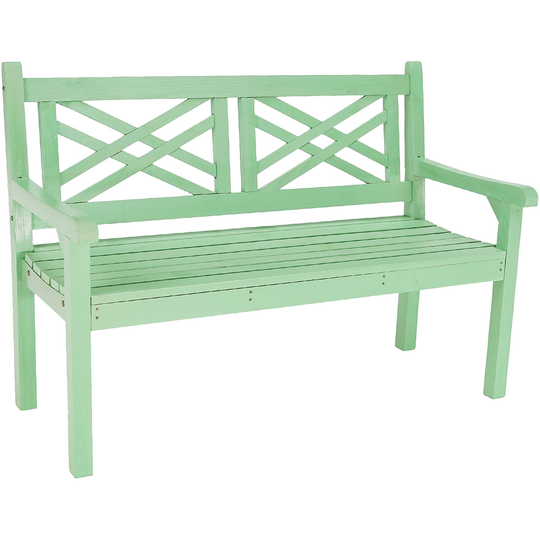 Bancă gradina FABLA, lemn, verde mentă, 124x58x88 cm