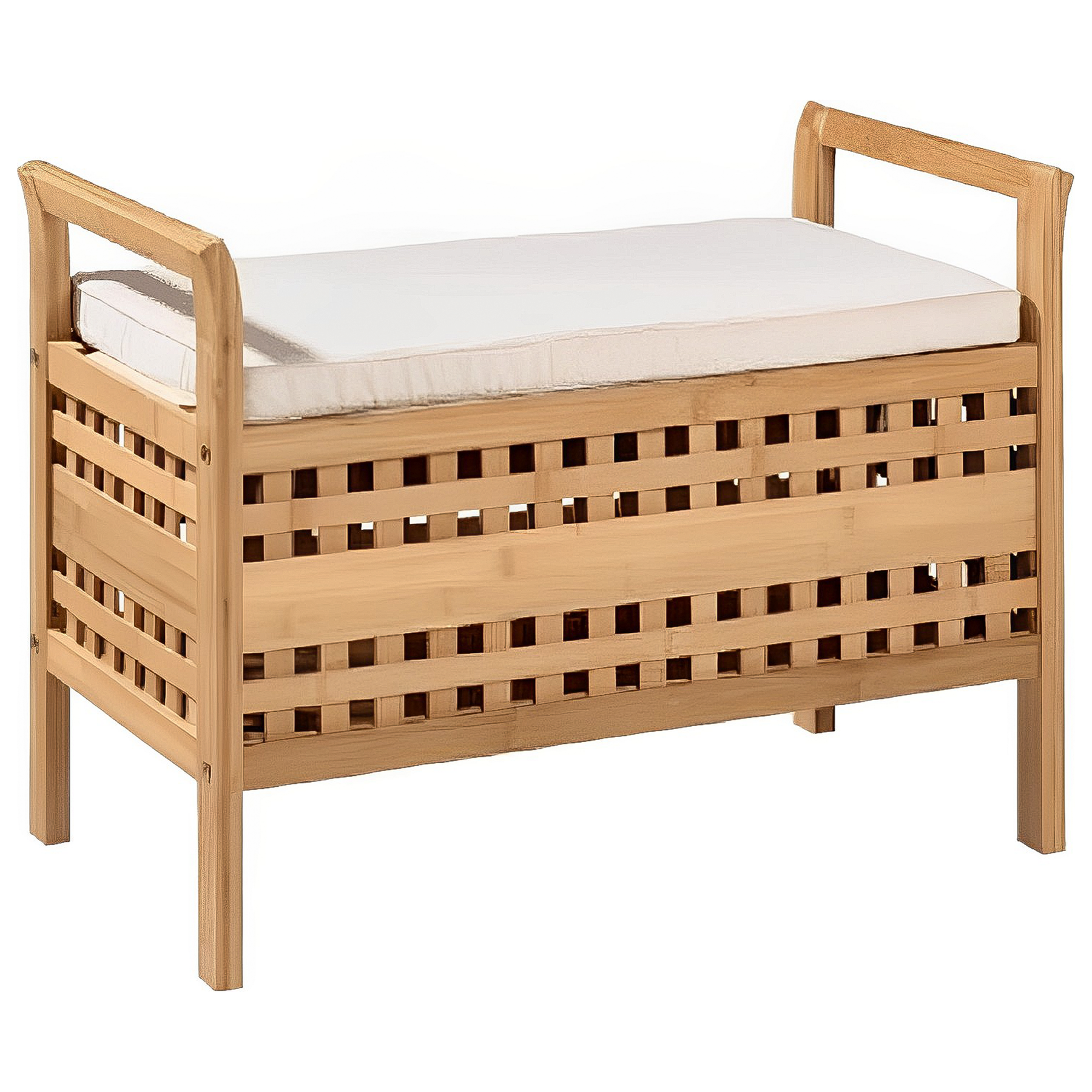 Bancuta TOLOSA, stejar/gri, lemn bambus, 69x37x50 cm
