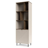 Biblioteca cu rafturi pentru carti EVO, casmir/stejar, PAL laminat, 63x40x195 cm