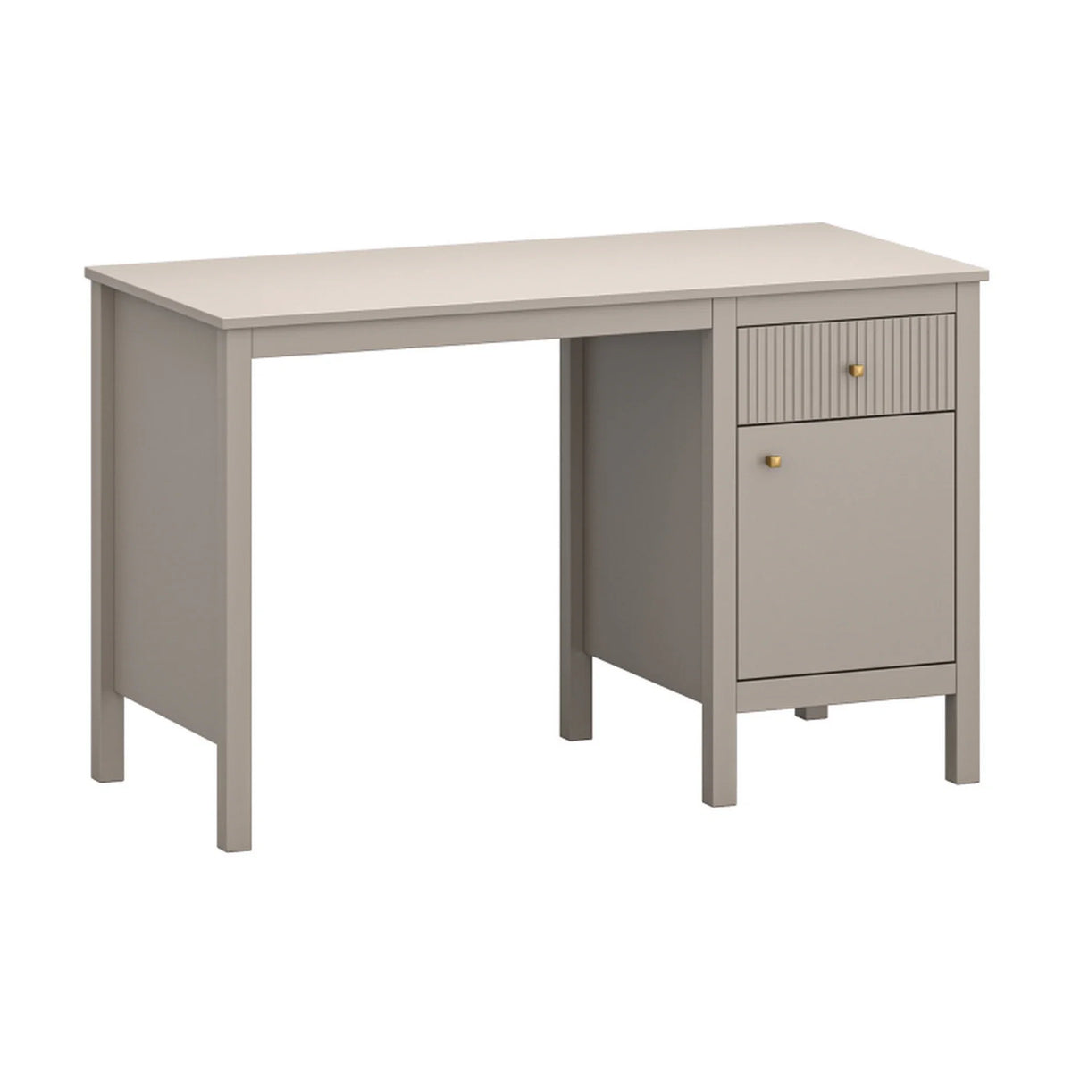 Birou cu picioare KLEO, taupe, PAL laminat, 120x56x75 cm