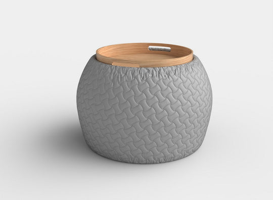 Taburet multifunctional gri Bono, cu spatiu pentru depozitare, 54x37 cm