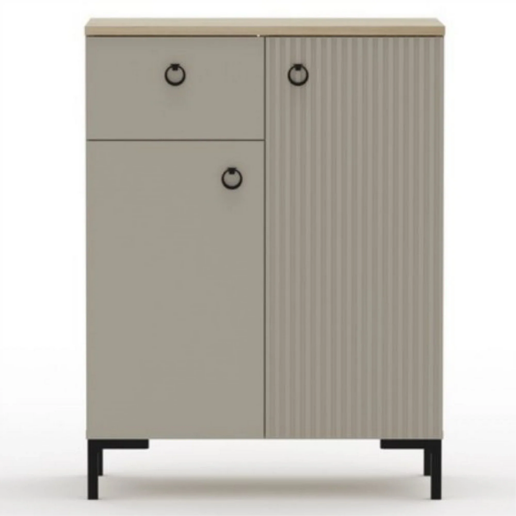 Comoda DOMINICA, PAL laminat/MDF, grej/stejar silverjack, 70×41×93 cm