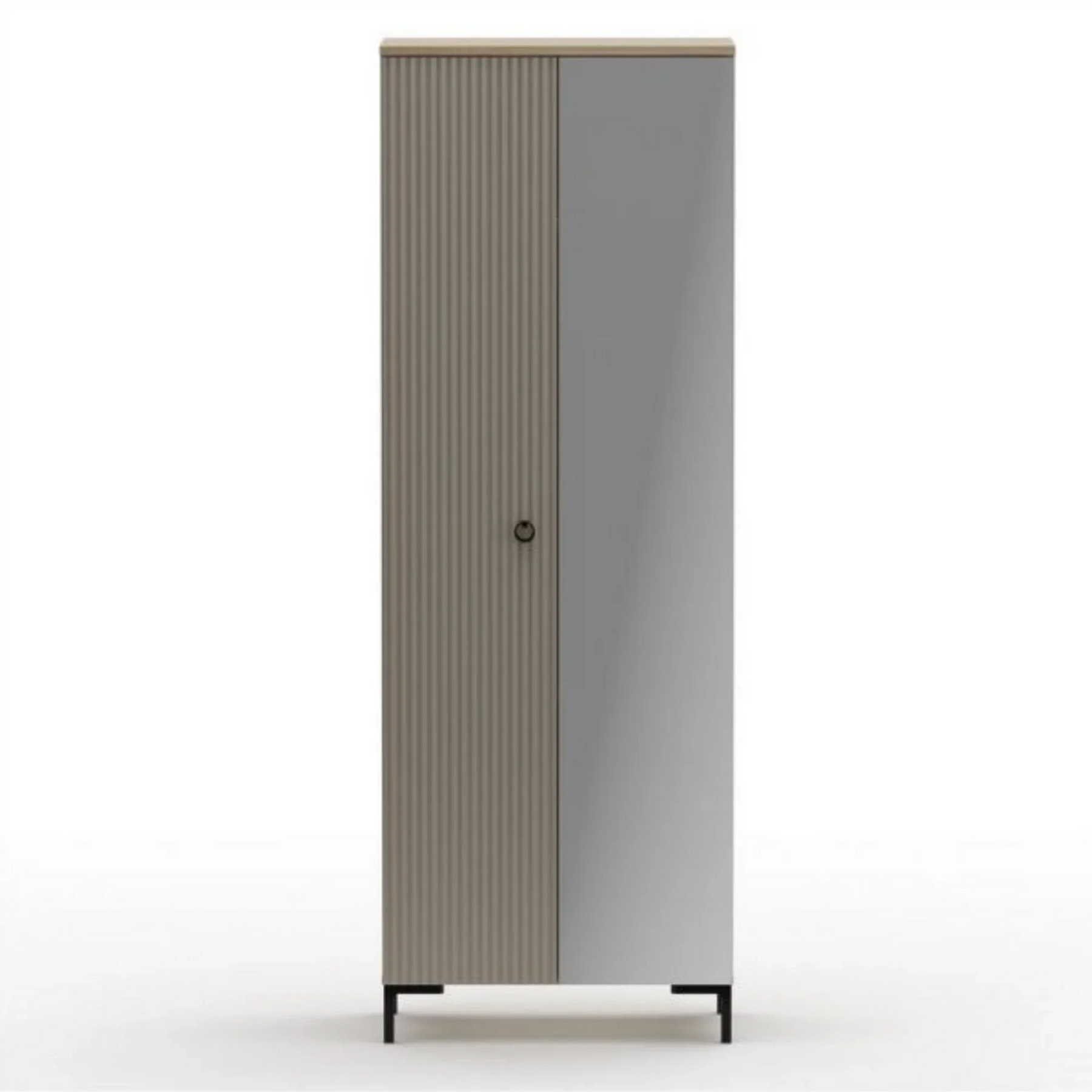 Dulap in doua usi DOMINICA, PAL laminat/MDF, grej/stejar silverjack, 70×41×199 cm