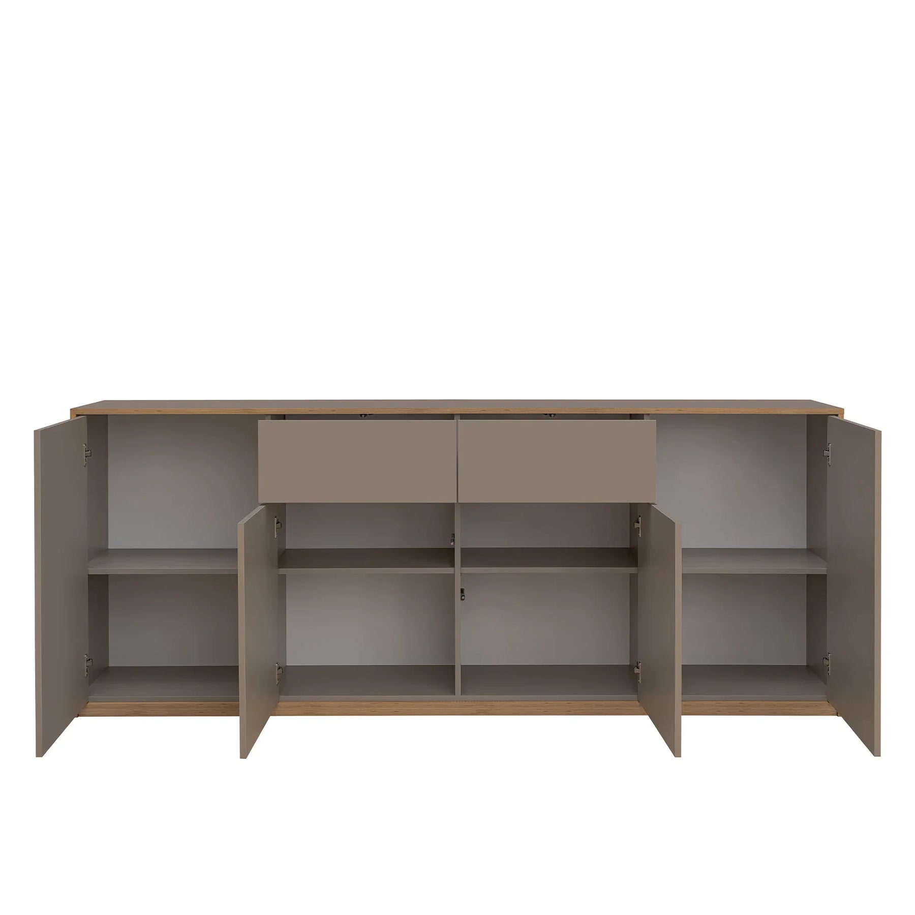 Comoda pentru living COMPLEX, PAL laminat, gri cubanit/stejar, 220×40×88.5 cm