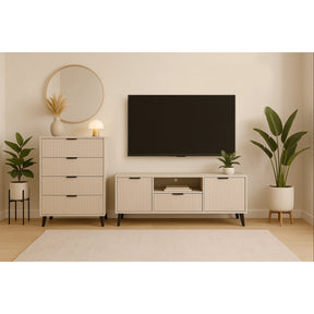Comoda cu sertare inalta BORG, PAL laminat/MDF/plastic, casmir/negru, 70×38.9×102.4 cm