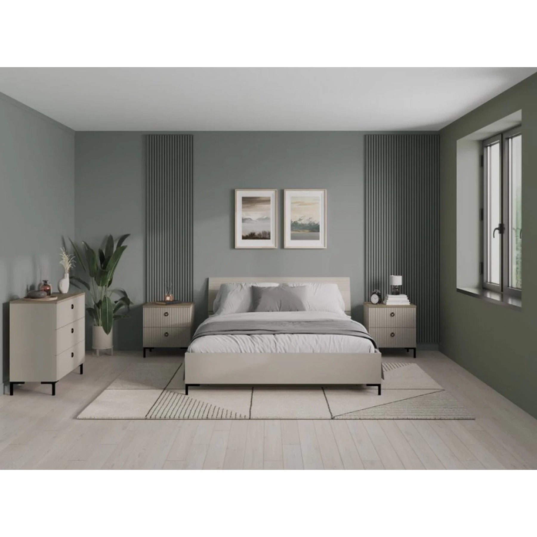 Comoda dormitor moderna DOMINICA, PAL laminat/MDF, grej/stejar silverjack, 86×41×81 cm