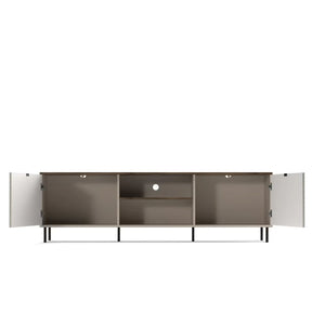 Comoda tv sufragerie EVO, PAL laminat/MDF/metal, casmir/stejar castello, 183.4×40×55.2 cm