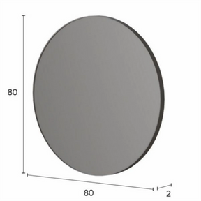 Oglinda rotunda perete DOMINICA, PAL laminat, stejar silverjack, 80×2×80 cm